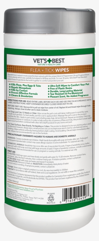 Vet's Best Flea And Tick Wipes For Dogs And Cats, 50
