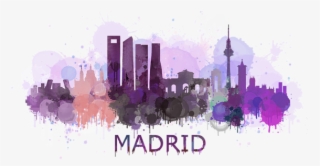 Click And Drag To Re-position The Image, If Desired - Madrid Skyline Watercolor