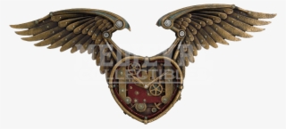 Steampunk Winged Heart Clock - Steampunk Winged Clock