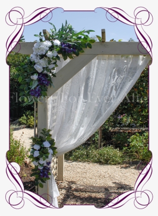 Silk Artificial Blue Galaxy Orchids, White Hydrangea - Flowers For Ever After