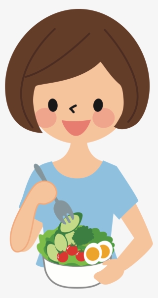 Big Image - Eating Salad Clipart