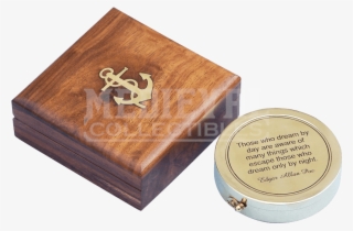 Brass Edgar Allan Poe Poem Compass - Brass Edgar Allan Poe Poem Compass 4 Marine Pocket