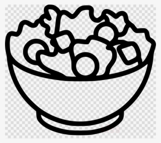 Salad Clipart Caesar Salad Hamburger - Black And White Salad Clip Art
