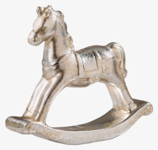 Rocking Horse, Silver-coloured, 19 Cm - Statue