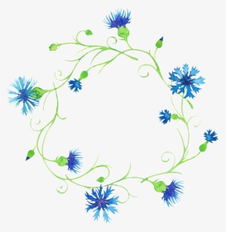 Hand Painted Purple Garland Png - Fundo Flores Verdes E Azuis Png