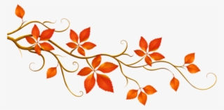 Decorative Branch With Autumn Leaves Png - Clip Art Fall