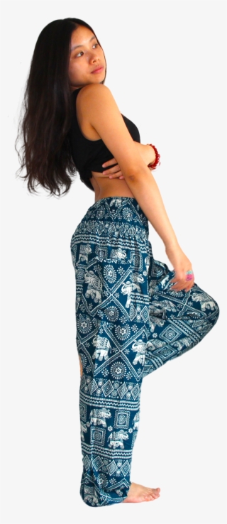 Turquoise Elephant Thai Harem Yoga Pants Elephant Pants - Harem Pants