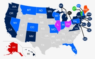 Senators Who Publicly Support Same-sex Marriage Both - Bernie Sanders Won Map