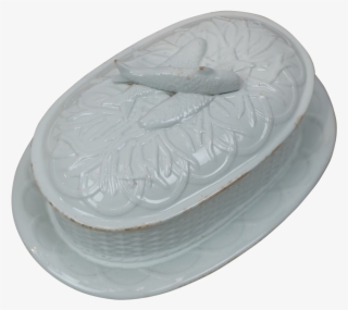 White Ceramic Lidded Sardine Dish With - Cake Decorating
