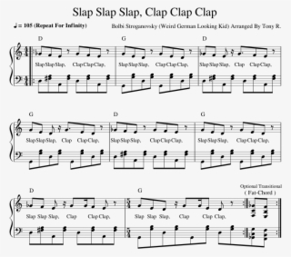 Slap Slap Slap, Clap Clap Clap Sheet Music For Piano - Sheet Music