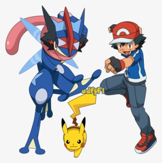 Ash , Pikachu Y Greninja Ash By Adfpf1 - Ash Xy