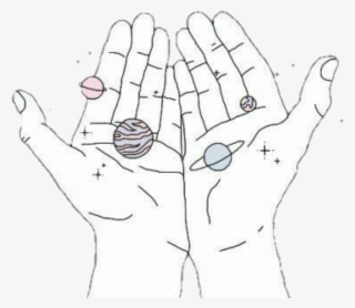 Space Hands Planets Aesthetic Tumblr Png Aesthetic - Aesthetic Tumblr Space Art
