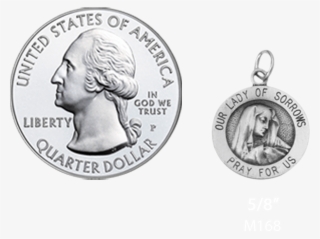 Sterling Silver Round Our Lady Of Sorrows Medallion - Yellow Mountain Imports American Mini-mahjong / Mah