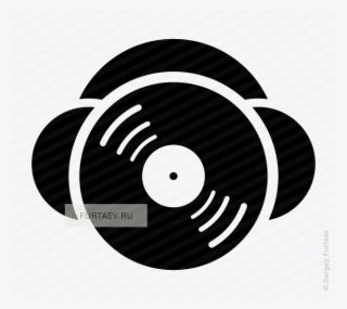 Vector Icon Of Vinyl Record In Headphones - Fone Dj Vector Png