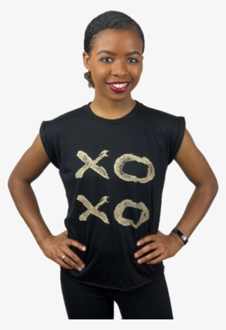 Xoxo Gold Rolled Cuff Tee - Girl
