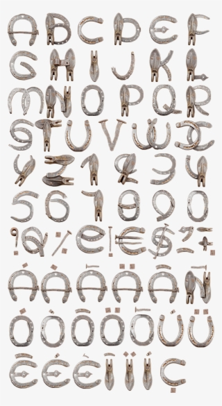 Horseshoe Font Alphabet - Alphabet Made Out Of Horseshoes