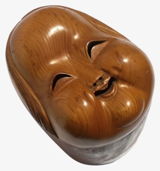 A Wonderful Japanese Noh Theater Inspired Wooden Mask - Carving