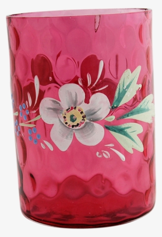 Victorian Honeycomb Dot Pattern Cranberry Glass Tumbler - Poinsettia