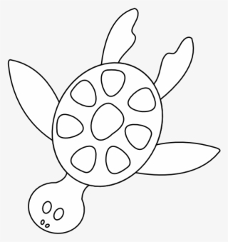 Colorful Animal Sea Turtle Black White Line Art 555px - Sea Turtle