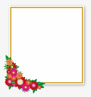 Flowers, Sticker, Frame, Square, Element, Graphics