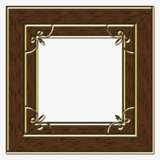 Mitered Wood With Gold Trim Frame - Wood