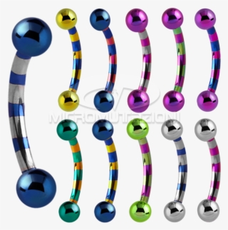 Micro Bananabell For Eyebrow Piercing Anodized Titanium - Titanium