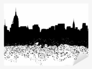 New York Skyline Grunge Silhouette Illustration Sticker - Cafepress New York Throw Pillow