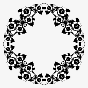 Vintage Black And White Floral Design - Png Black And White Design
