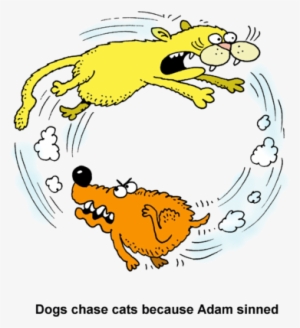 Dog Chasing Cat Clipart - Dog
