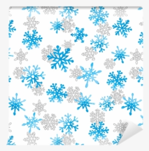 Hand Drawn Watercolor Snowflakes Seamless Pattern - Watercolor Painting
