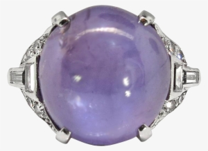 Art Deco Vintage 1930's No Heat Purple Star Sapphire - Amethyst