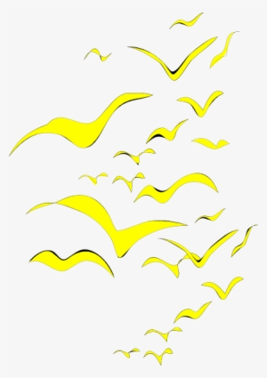 Original Png Clip Art File Yellow Bird Flock Vertical