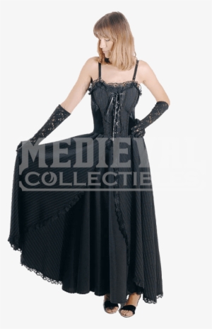 Pinstripe Gothic Dress - Pinstripe Dress