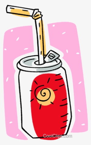 Soda Can With Straw Royalty Free Vector Clip Art Illustration - Lata De Refrigerante Com Canudo