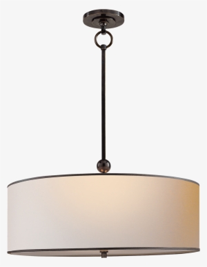 Reed Hanging Shade In Bronze With Natural Paper Shade - Reed Two-bulb Pendant, Bronze - Visual Comfort