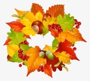 Leaves Clipart Leaf Garland - Fall Wreaths Clip Art
