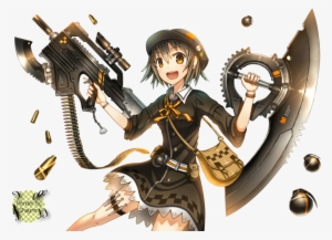 Gun Girl Render By Piri Chama-d6o7rc1 - Anime Girl Gun Vector