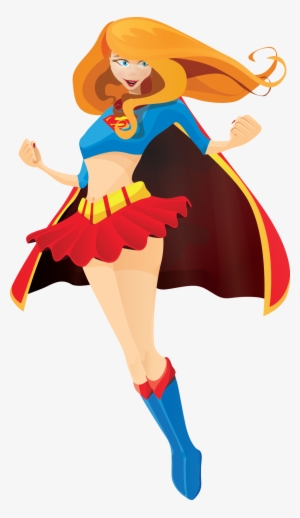 Clip Transparent Library Flying Supergirl Clipart - Superhero Vector Girl Character
