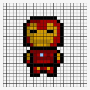 2d Iron Man Helpful Grid - Pixel Art Easy Iron Man