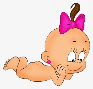 Bow Clipart Baby Girl - Funny Baby Girl Cartoon