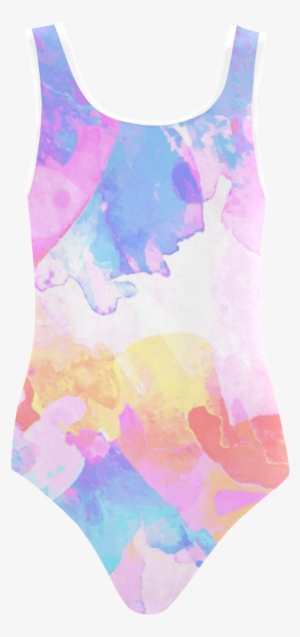 Colorful Watercolor Paint Spatter Abstract Art Vest - Maillot