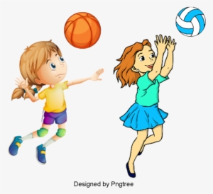 Beautiful Cool Cartoon Characters Sports Activities - Vector Graphics