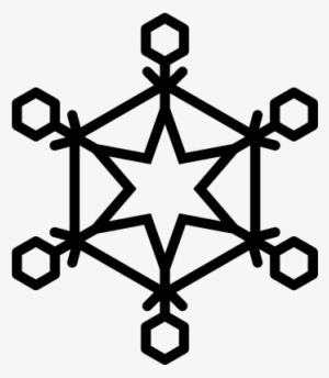 Winter Flake With Six Point Star At Center And Hexagon - Icone De Gelo Png
