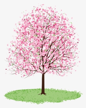 Ftestickers Clipart Watercolor Illustration Cherrybloss - Clip Art Spring Tree