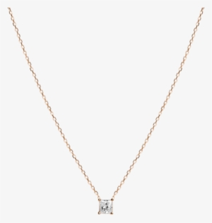 Large Diamond Pendant Necklace Yellow Gold Vermeil - Necklace