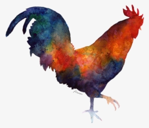 Bleed Area May Not Be Visible - Water Color Painting Rooster Art