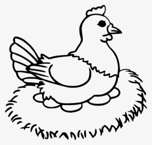 Clipart - Hen - Hen Laying Eggs Drawing