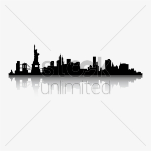 New York Skyline Silhouette Vector Image - New York City Skyline Black And White Clipart