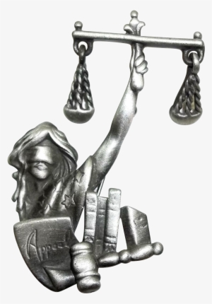 Law Lawyer Lady Justice Scales Equity Ajc Pin Brooch - Vintage Base Ball