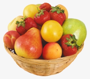 Fruits In Wicker Bowl Png Clipart - Fruit Bowl Png